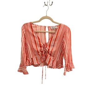 Hayden Striped Cropped Blouse